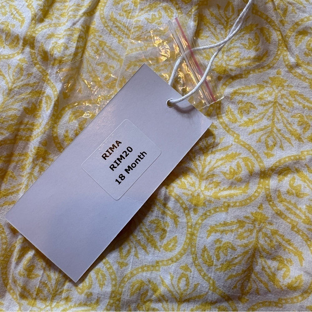 Moon et miel yellow and white collar dress 100% cotton ￼NWT - Picture 4 of 8
